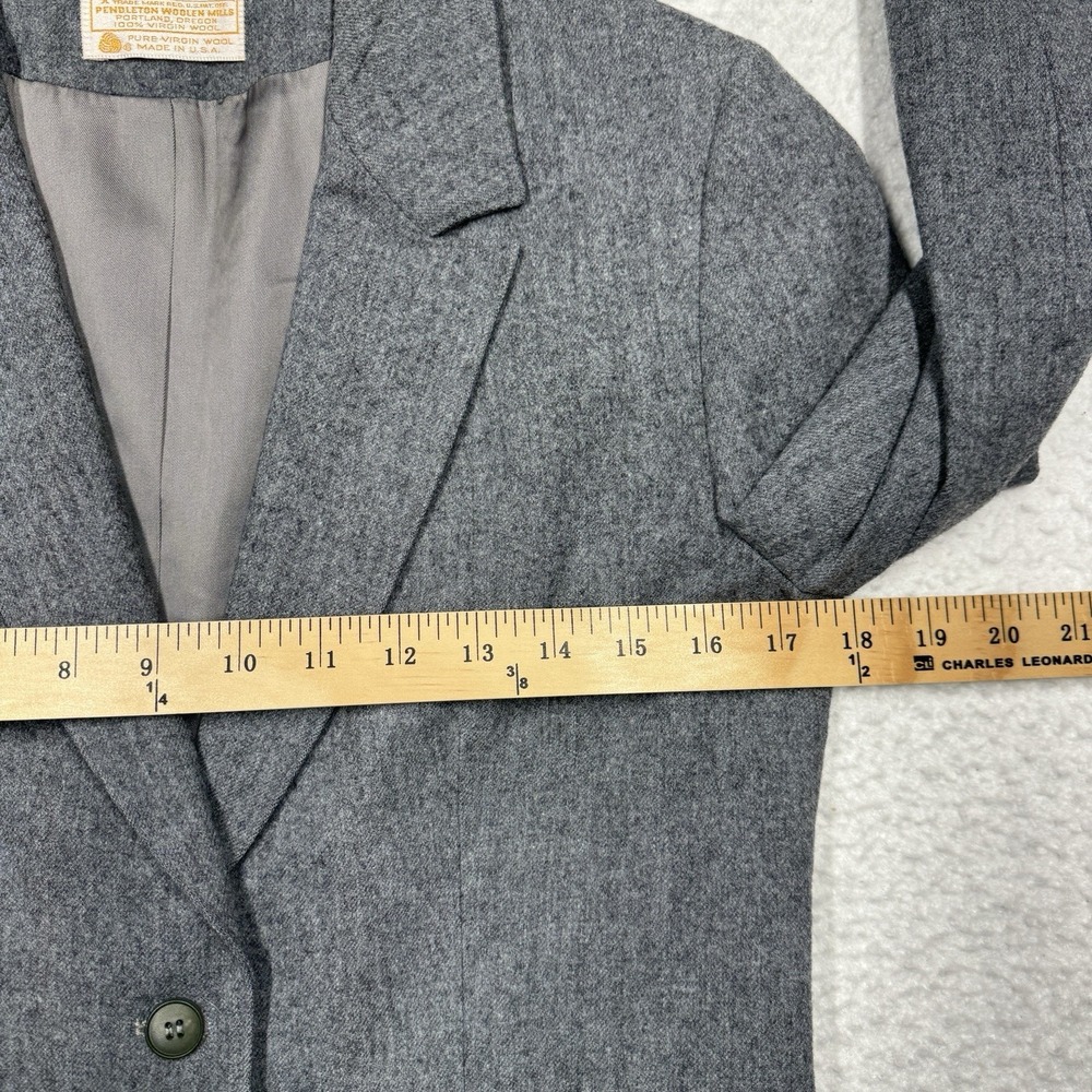 (FLAWS) Vintage Pendleton 100% Virgin Wool 2-Piece Skirt Blazer Suit Set Size XS - Picture 6 of 16